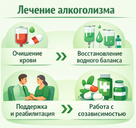 лечение алкоголизма в Бронницах этапы